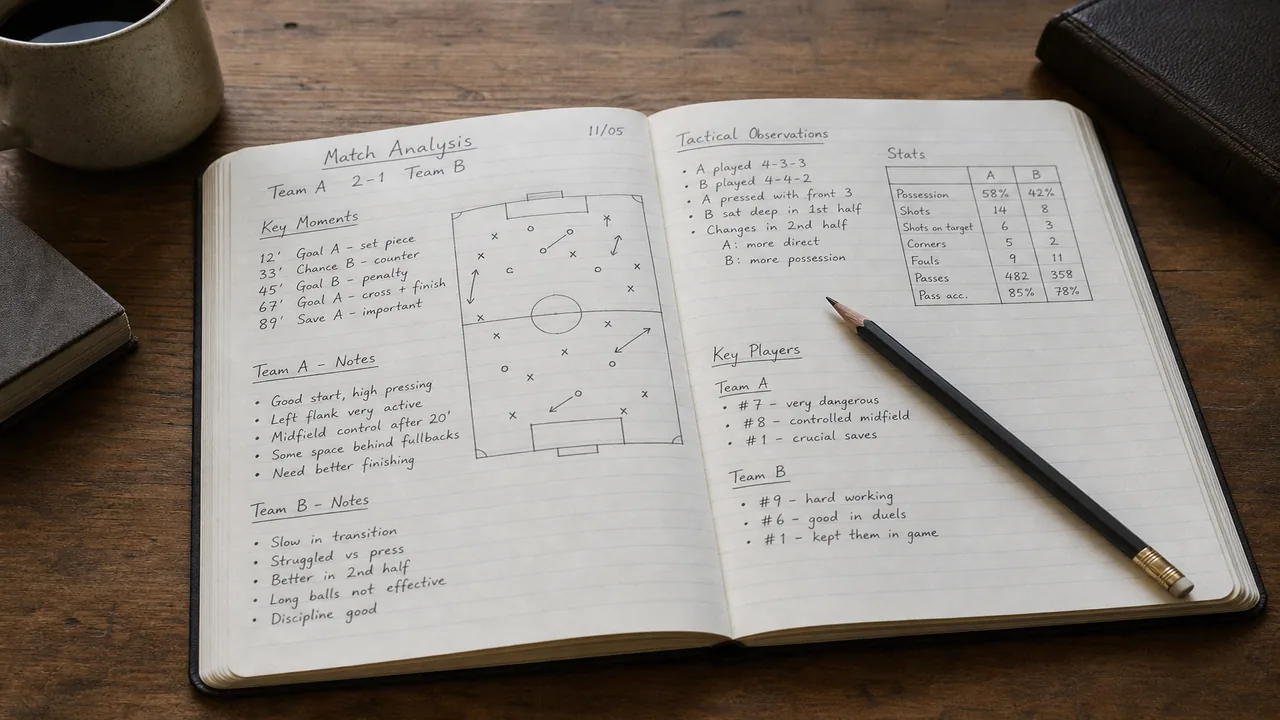 Cahier et notes d'analyse avant une session